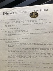 McIntosh L14 / L22 Cabinet Mounting Instructions, Binghamton NY, Excellent!