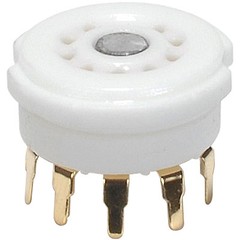 9-Pin Tube Socket Gold Plated Ceramic PC Mount 12AX7 Type