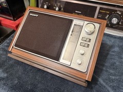 Vintage Sony ICF-9740W FM/AM Table Radio Simulated Wood Cabinet