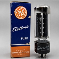 NOS GE 5U4GA/GB/TALL BOTTLE/1956/BLACK PLATES/BALANCED