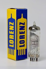 NOS LORENZ EM84 6FG6 INDICATOR TUBE WEST GERMAN VISUAL MAGIC EYE DIGITAL TESTED!