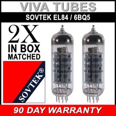 Brand New Plate Current Matched Pair (2) Sovtek EL84 6BQ5 Vacuum Tubes