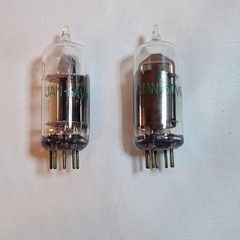 Lot of 2 Vintage RCA JAN 6AV6 Vacuum Tubes Radio Surplus Untested w/ Boxes