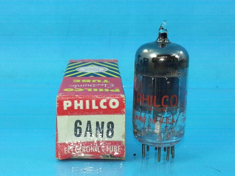 PHILCO 6AN8 A VACUUM TUBE TESTS GREAT NOS NIB SINGLE