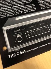 McIntosh C 504 PreAmplifier ORIGINAL DEALER SPEC SHEET