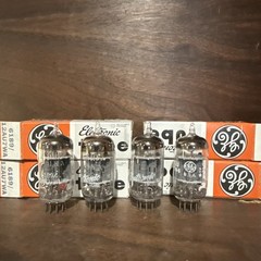 Lot Of 4 NOS GE 6189 12AU7WA Gray Plates Top O Getter Vacuum Tubes TV7 Tested