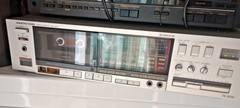 ONKYO INTEGRA TA 2056 SINGLE CASSETTE TAPE DECK JAPAN SILVER*TURNS ON,PLAY ISSUE