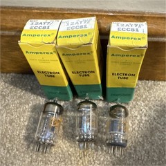 Amperex 12AT7 / ECC81 numbers matching Vacuum Electron Tubes Lot of 3 with Boxes