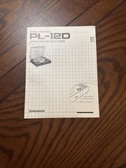 Original Pioneer PL-12D – Turntable Manual (Vintage)