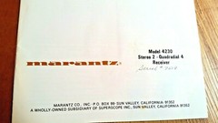 Marantz Reciever Manual Model 4230 Quad 4 stereo 2