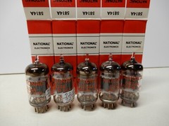 GE Labeled for National Electronics 5814A Gray Plate Vacuum Tubes (5) Lower!