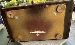 Philco TransiTone AM Radio Analog Clock Wood Case Vintage