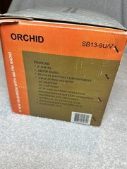 Orchid 5” B/W Television TV W/ AM/FM Radio Portable 4 Way Power SB13-9U/V