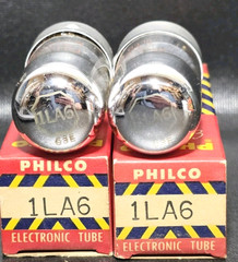 Date Matched Pair Philco 1LA6 Transoceanic Loctal Vacuum Tubes Tested NOS ON TV7