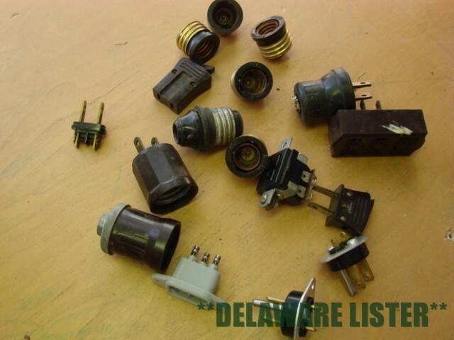 VTG Radio/electronics/Outlets Panel Lamp Holders Sockets Mounts Lot-24