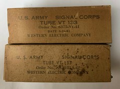 Western Electric Company Metal Vacuum Tube 12SR7 VT-133 US Army Signal Corp