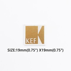 KEF Speaker Badge Custom SMALL SIZE Aluminum 19mm(0.75″)X19mm(0.75″) GOLD