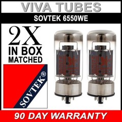 Brand New Plate Current Matched Pair (2) Sovtek 6550WE Vacuum Tubes