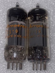 Matched Pair Amperex PQ 7119 E182CC Vacuum Tubes Amplitrex Tested NOS #9 Holland