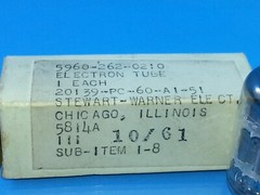 1960 VINTAGE JG – GE 5814A 12AU7WA STEWART WARNER TUBE NOS NIB HI FI ONLY SINGLE