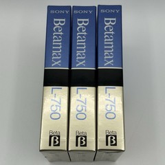 Vtg Sony Betamax L-750 (3) Betamax Video Cassette Tape Hi-Packing, NOS