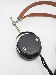 Vintage Bakelite Black Headphones Radio Headset Automatic Electric Co. Chicago