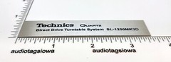 Technics SL-1200MK3D Turntable Replacement Badge Custom Made Silver Aluminum