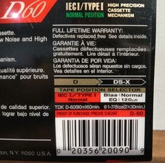 TDK IECI/ TYPE I NORMAL PRECISION D60 MINUTES HIGH OUTPUT LOW NOISE