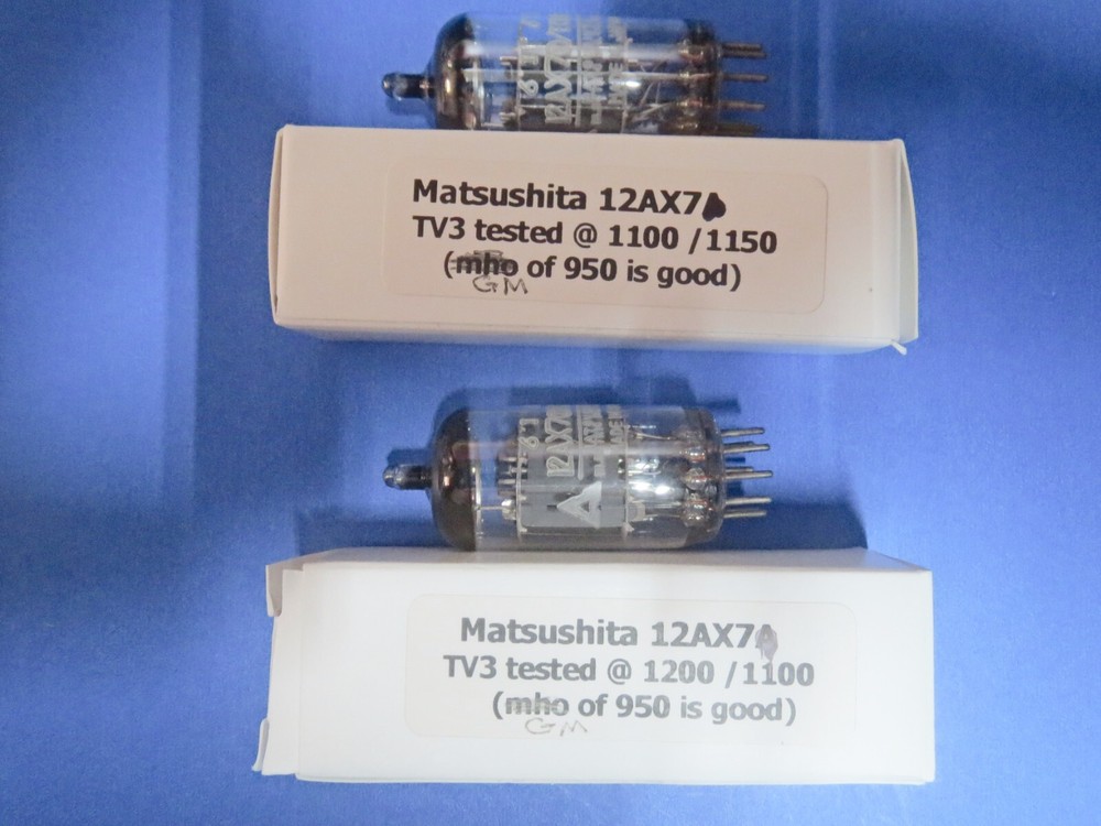 12AX7 ECC83 Matsushita Japan Preamp Tubes. *PAIR* Matching codes. Strong