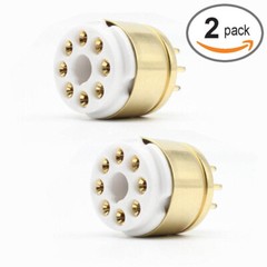 For EL34 KT88 6550 6L6 6CA7 5U4G 5Z3 274B 6F8G Golden 8Pin Octal Socket Saver 2x
