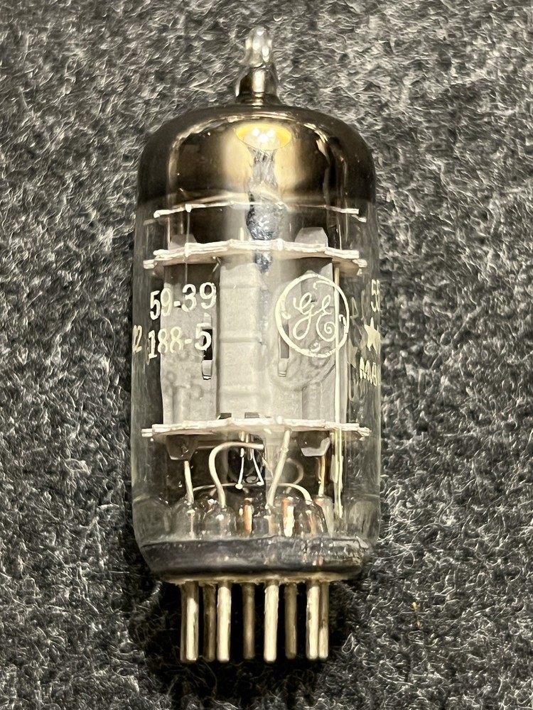 Vintage GE 5814A 5-Star Vacuum Tube USA 12AU7 ECC82 Substitute Tested Strong