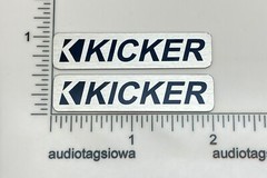 Kicker Speaker Badge 2″ Silver Pair Logo Emblem Custom Made Aluminum
