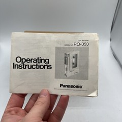Vintage Panasonic RQ-353 Tape Recorder Operating Instructions ONLY