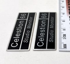 Celestion 66 Studio Monitor Speaker Badge Logo Emblem Aluminum Pair