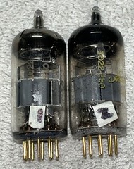PAIR RARE: MULLARD ECC88 6DJ8 MASTER 10M SERIES GOLD PINS TUBES AMPLITREX STRONG