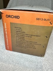 Orchid 5” B/W Television TV W/ AM/FM Radio Portable 4 Way Power SB13-9U/V