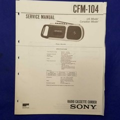 SONY CFM-104 Service Manual Original Paper OEM Repair Guide – USA
