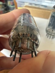 Rare Matched Pair 12au7 Comm Grade 5963 Hifi Tubes Vented Long Gray Ridge Plates