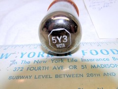 Sylvania 5Y3WGTA 5Y3GT Tube Black Plates Tests NOS Brown Base
