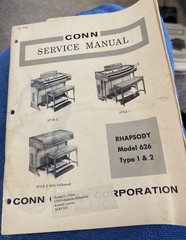 Conn Organ Service Manual Rhapsody 626 Type 1 2 M2
