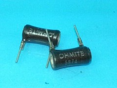 NOS OHMITE 5874 5WB51 5% 400 OHM WIRE WOUND RESISTOR PRESCION CATHODE QTY (2)