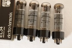 Electro-Harmonix EL34B Power Amp Vacuum Tubes Matched Quad Black Label