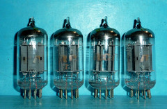 4 RCA 5963 Tubes Gray Plates Halo Getter Tested Strong