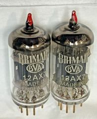 EXTREMELY RARE NOS MATCH PAIR GOLD PIN 12AX7 BRIMAR BVA ENGLAND TUBES ECC83 B339