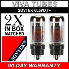 Brand New Current Matched Pair (2) Sovtek 6L6WXT+/ 6L6GC Vacuum Tubes