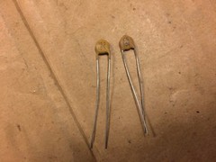 2 NOS Vintage Ceramic Disk 150 pf 500v Capacitors CRL Amp Caps .00015 uf