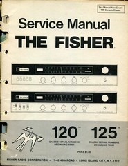 Vintage Fisher Model 120/125 FM/AM Stereo Receiver Service Manual Beg SN 10001