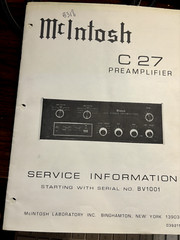 McIntosh C26 C-26 Repair Service Manual **ORIGINAL**