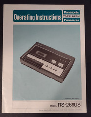 Panasonic Tape Deck Model RS-268US Operating Instructions/Vintage/Matsushita