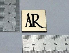 AR Turntable Dust Cover Badge Logo Emblem 15/16″ Square Premium Gold W/ Adhesive